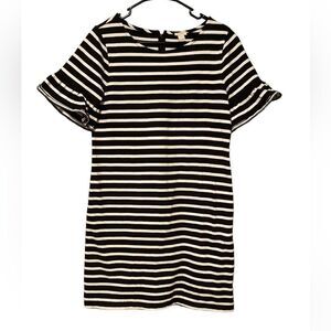 J Crew Striped Dress Size Small Black and White T Shirt Dress